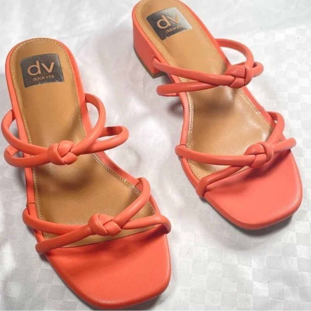 Women’s DV Dolce Vita Wisteria Block Heeled Sandal in Tangerine Size 9.5